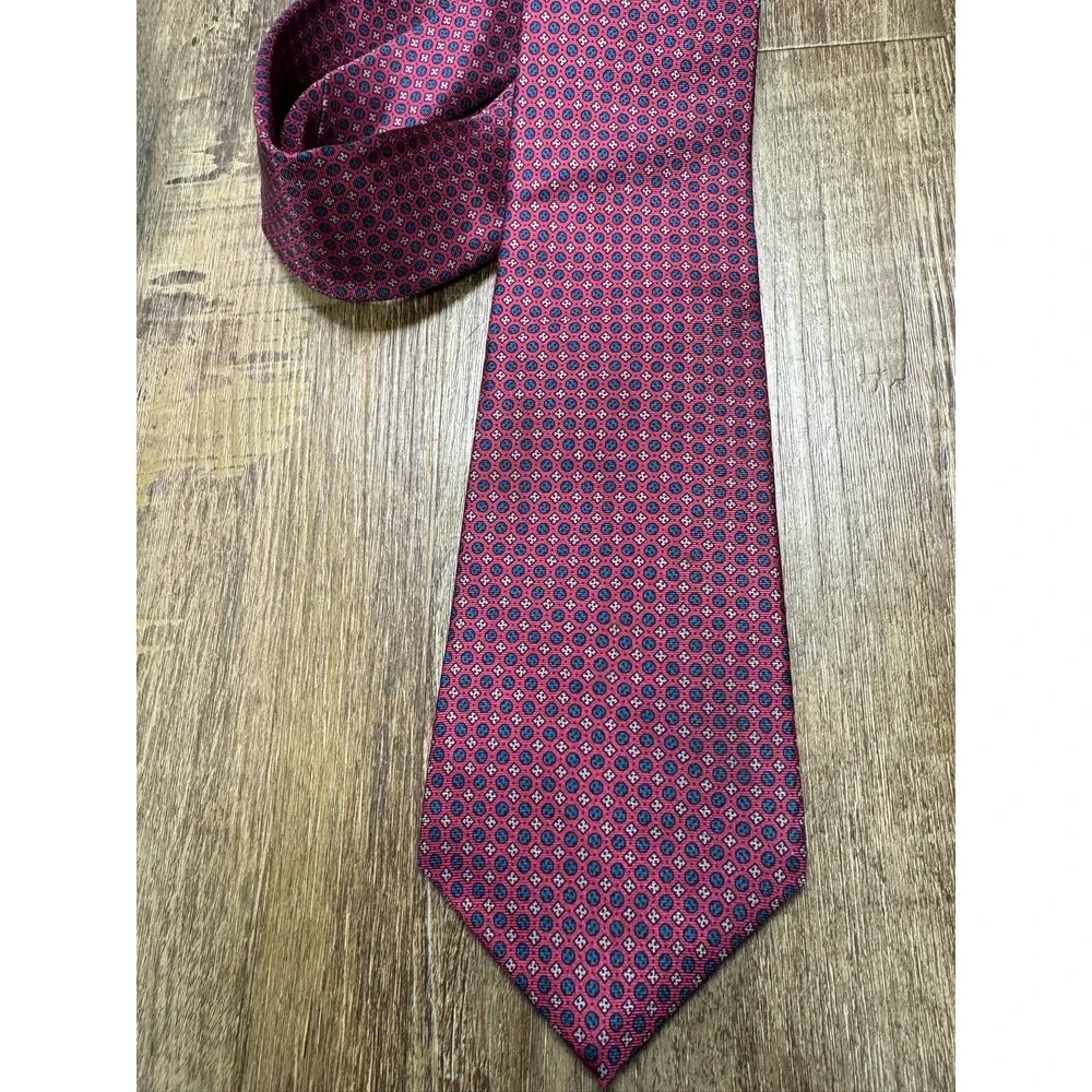Kuppenheimer Tie Men s Size S Red Silk Patterned‎ Neckwear - Excellent Condition